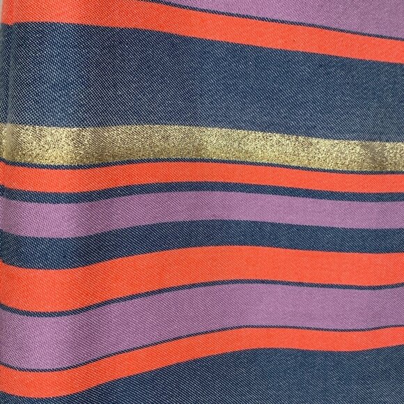 J Crew Metallic Stripe Mini Skirt Size 2 Holiday Party Career Work - Picture 6 of 9